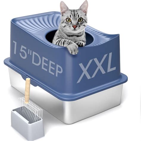 enclosed metal litter box|extra large litter box for big cats.